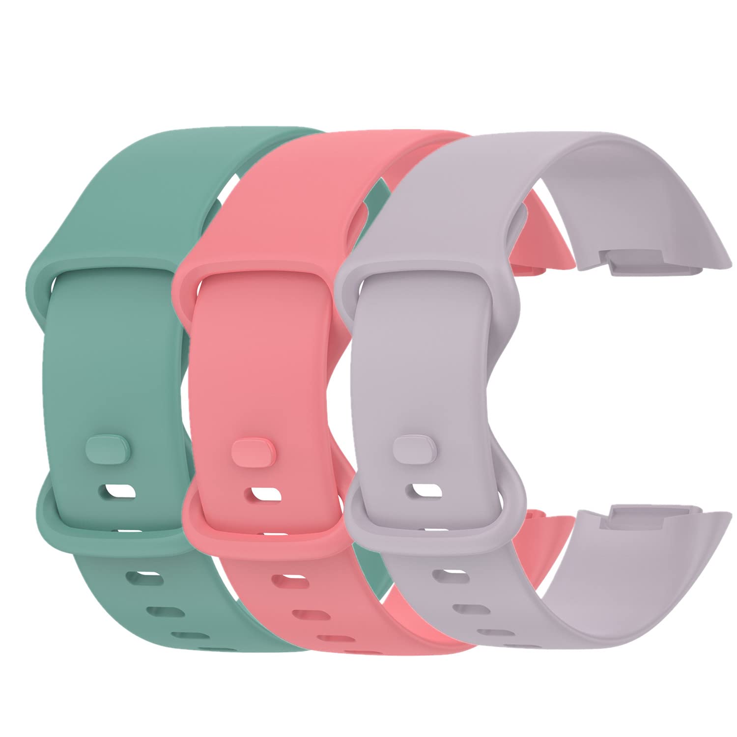 Muovrto Strap for Fitbit Charge 5/Charge 6,Silicone Replacement Sport Waterproof Adjustable Watch Band for Men and Women