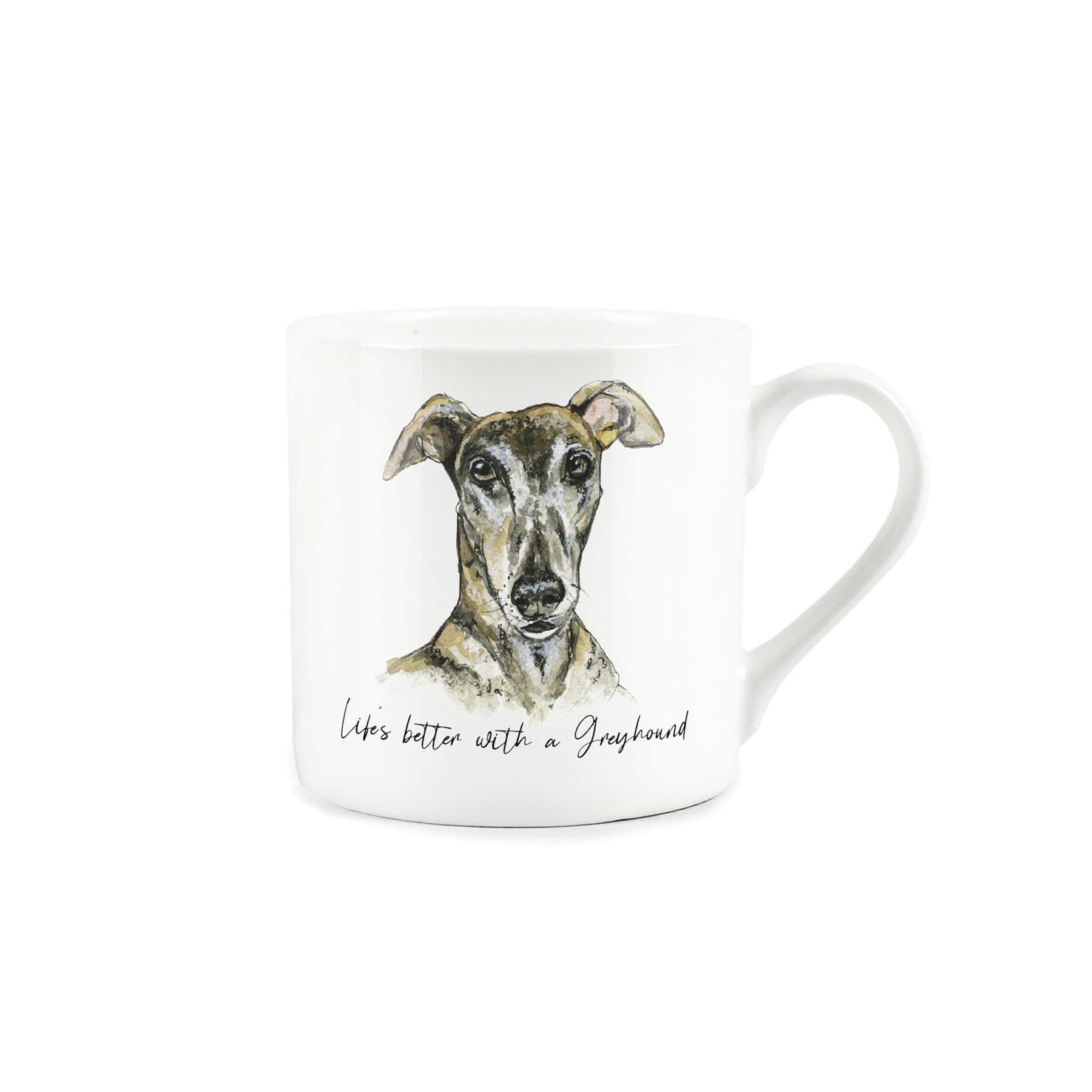 Greyhound Mug - Lifes Better with a Greyhound Bone China White Mug - Tea/Coffee Gift for Dog Lovers