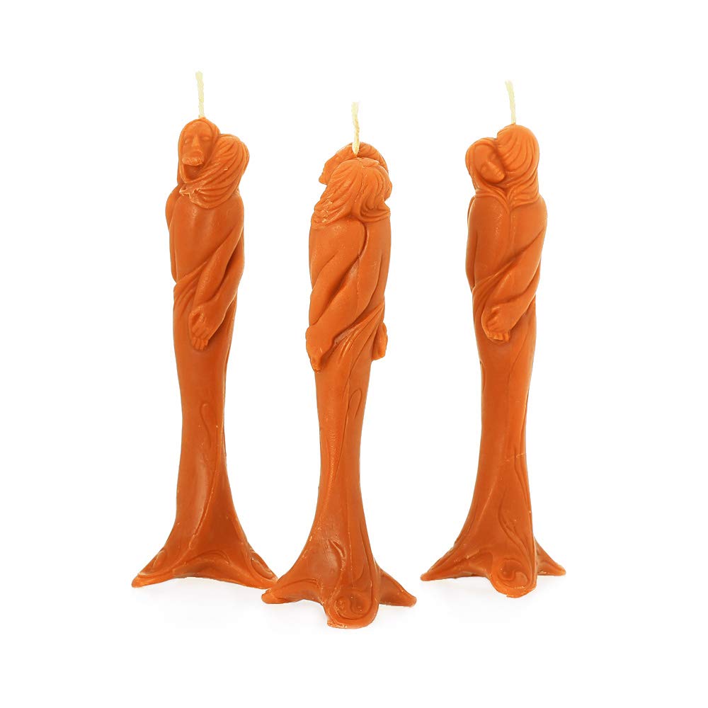 NKlaus - 3X Beeswax Stella of Love - Orange Candle - Handmade Ritual Candle drip Candles 36351 — image 1