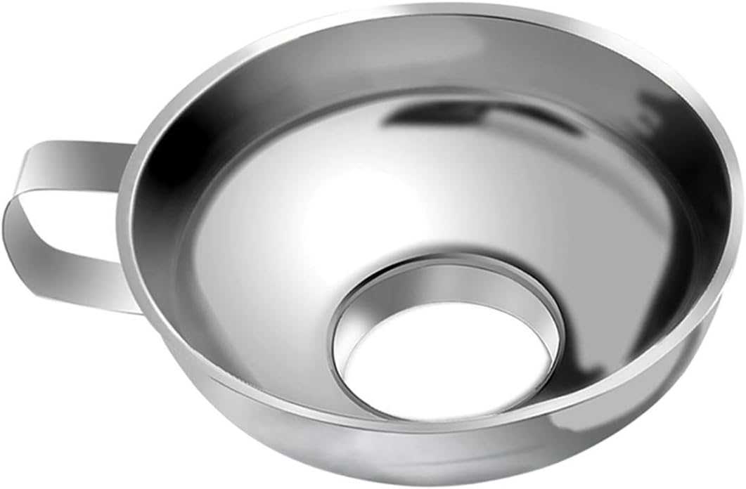Stainless Steel Canning Funnel,Jam Funnel for Mason Jar with Handle for Regular and Wide Mouth Jars Metal Funnels