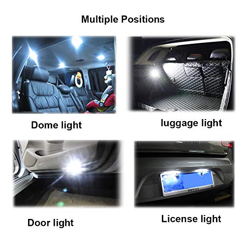 12v T10 194 Led Bulbs, 168 Led Bulbs, Bright 6500K 11SMD 5630 Chipset 2825 W5W Interior Light Led Bulbs for Vehicle Car Truck Dome Light Map Light Door Courtesy Light License Plate Light, Pack of 10