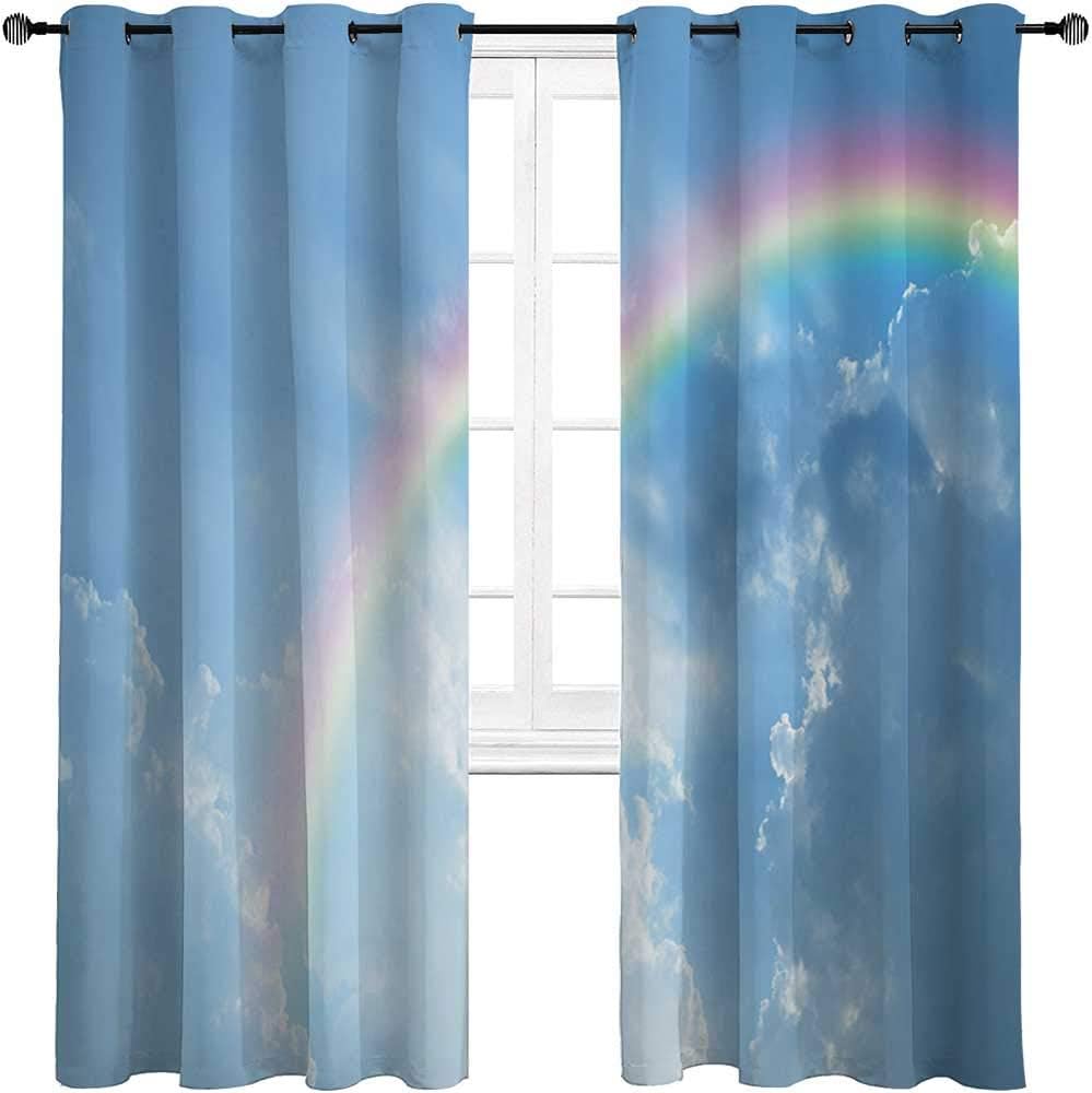 carmaxshome Rainbow Curtains for Girls Bedroom 84 inch Length, Realistic Image of
