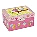 JewelKeeper Pink Owl and Friend's Music Jewelry Box with Dancing Owl, Dotted Pink Design, Swan Lake Tune