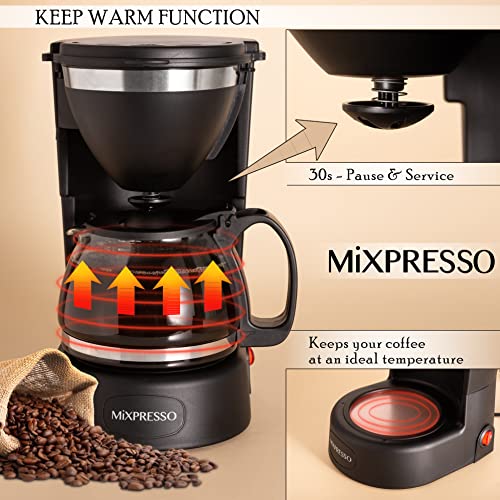 Mixpresso 5Cup Drip Coffee Maker, Electric Coffee Pot Machine