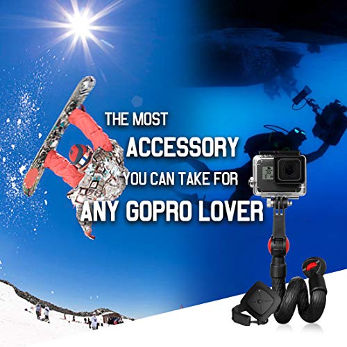 Fotopro UFO mogo Basic Flexible Phone Tripod, Waterproof Hand Grip Gooseneck Monopod Selfie Stick for Gopro with Bluetooth Remote and Smartphone Tripod Mount for iPhone & Camera