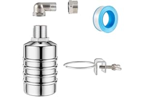 huwaicpi Fully Automatic Water Level Control Float Valve, 304 Stainless Steel Float Valve, 1/2 "to 3/4" Water Float Valve, Automatic Water Level Controller for Water Tanks And Livestock Tanks