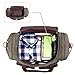 SUVOM Canvas Duffle Bag Leather Weekend Bag Carry On Travel Tote Duffel Weekender Luggage Oversized Holdalls Handbag for Men and Women with Padded Shoulder Strap(Army Green)