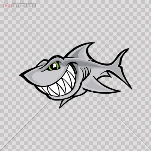 Sticker Decal Funny Shark Car Helmet Truck Motorcycle Note Book I Phone Size: 5 X 2.9 Inches Vinyl color print