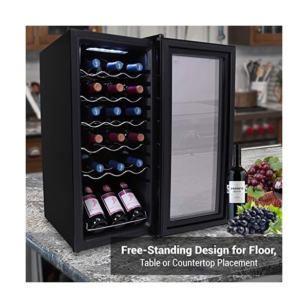 18-Bottle-Wine-Cooler-Refrigerator-White-Red-Wine-Fridge-Chiller-Countertop-Wine-Cooler-Freestanding-Compact-Mini-Wine-Fridge-18-Bottle-w-Digital-Control-Airtight-Glass-Door-NutriChef-PKCWC180