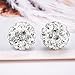 CAT EYE JEWELS Tiny S925 Sterling Silver Wedding Bridal 8mm Round Disco Ball Earrings Cubic Zirconia Crystal Diamond Stud Earrings for Valentines' Day Birthday Gifts for Women Girls E10