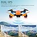 le-idea IDEA7 Drone Foldable GPS 720P WIFI FPV with Auto Return Auto Hover Follow Me Mode RC Drone Live Video Camera and GPS Drone Map Location and Waypoint Setting Orange Color