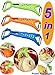 Wasson CLAS Vegetable Dual Y Fruit Apple Potato Orange Carrot Veggie Julienne Slicer Sharp Stainless Steel Serrated Blade Peeler Classic Zester Tool 3 Sets Green O