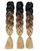 Forevery Braiding Hair 24 Inch Jumbo Braids Color Braiding Hair 3 Packs Kanekalon Braiding Hair 3 Tone Brown Ombre Braiding Hair (24