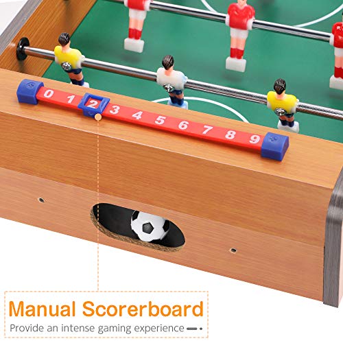 Dprodo Foosball Table, Mini Football Table with Wood for Adults