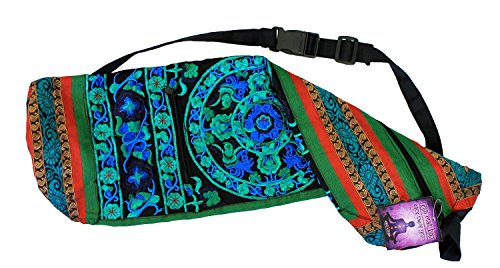 Relaxus Hand Embroidered Bokhara Yoga Mat Bags (27" x 6") (Blue Combo)