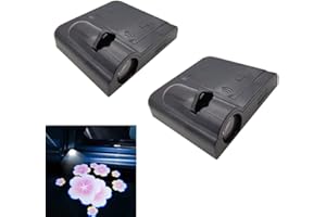 UUAKARIN 2pcs Universal Wireless Car Door Lights Car Projection Led Door Shadow Lights Welcome Courtesy Lights Emblem Logo for All car Models (Flower, Cherry Blossoms)