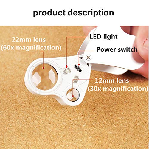 Microscopes & Endoscope,Maserfaliw Magnifier,Beileshi 30X 60X Dual Lens LED Illuminated Magnifier Loupe Magnifying Glass