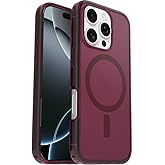 OtterBox iPhone 16 Pro - Symmetry MagSafe Case - Ultra-Slim - Raised Edges Protect Camera & Screen - Non-Retail Packaging - Clear Red