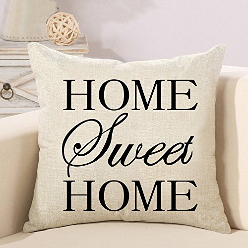 image for Wonder4 Decorative Quote Words Pillow Case Cotton Linen Square Decorat
