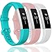 GEAK Compatible with Fitbit Alta and fitbit Alta HR Band, Soft Classic Accessories Sport Bands Compatible for Fitbit Alta HR/Fitbit Ace,White Teal Pink,Small