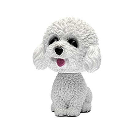 VORCOOL Wackelkopf Hund Wackelfiguren für Auto Armaturenbrett Dekoration (Weiß)