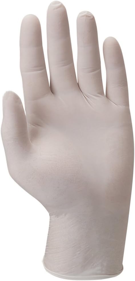 Euro Protection 5806 Box of 100 Powdered Latex Gloves Use Short, White, 5810
