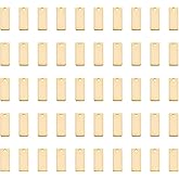 UNICRAFTALE 50pcs Rectangle Stamping Blanks 201 Stainless Steel Charms 13x5mm Golden Stamping Blank Tag Pendants Blank Rectangle Small Dainty Pendants Charms for Bracelet Necklace Jewelry Making