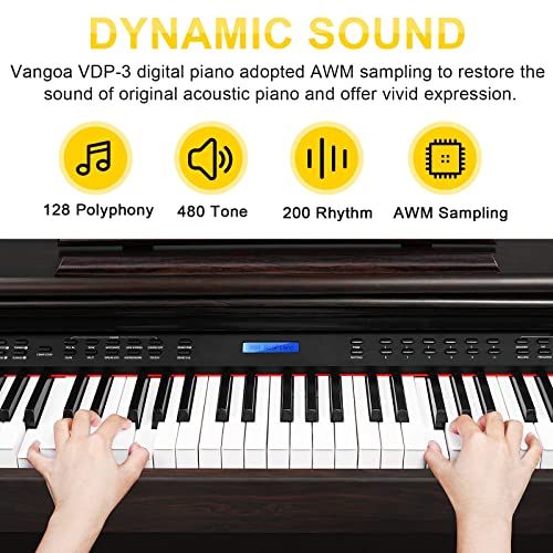Digital Piano, 88 Keys Weighted Hammer Action Home Digital Piano Bundle