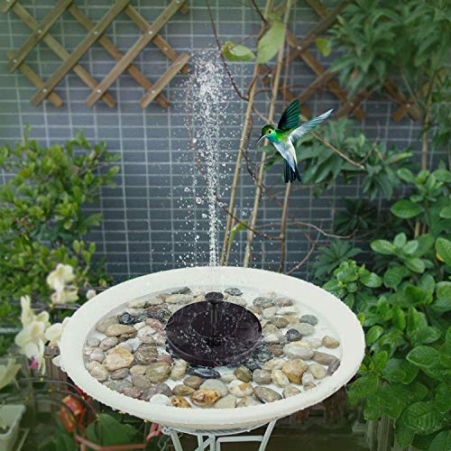 MEYUEWAL Solar Springbrunnen,1.5W Solar Teichpumpe mit Solar Panel Eingebaute Batterie Wasserpumpe Solar Schwimmender Fontäne Pumpe mit 4 Fontänenstile für Garten, Vogel-Bad,Teich,Fisch-Behälter