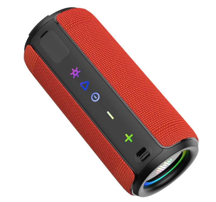 TIMU Bluetooth Speaker with Light, Bluetooth 5.4 Music Box(Red)