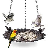 Kimdio Bird Feeder Hanging Tray, Seed Tray for Bird Feeders/Bird Bath, Outdoor Garden Backyard Decorative Great for Attracting Pet Hummingbird Feeder (Copper)