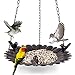 Kimdio Bird Feeder Hanging Tray, Seed Tray for Bird Feeders/Bird Bath, Outdoor Garden Backyard Decorative Great for Attracting Pet Hummingbird Feeder (Copper)
