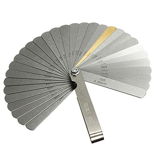 Acarte 32 Set Blades Steel Feeler Gauge Dual Marked Metric and Imperial Gap Measuring Tool Teaching Feeler