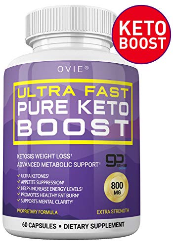 Ultra Fast Keto Boost - Advanced Clinically-researched Patented GoBHB Pure BHB Salts (beta hydroxybutyrate) - 800mg Keto Diet Pills - Best Ketosis Ketogenic Supplement; 60 Capsules; 30 Day Supply