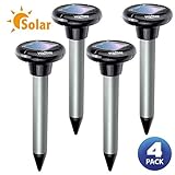 Vekibee Pack of 4 Solar Mole Repellent Gopher Repellent Vole Repellent Ultrasonic Electronic Mole Repeller Vole Chaser Rodent Control Not Like Mole Killer Poison Mole Traps That Work Cruel