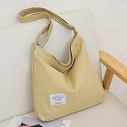 Covelin Women's Retro Large Size Canvas Shoulder