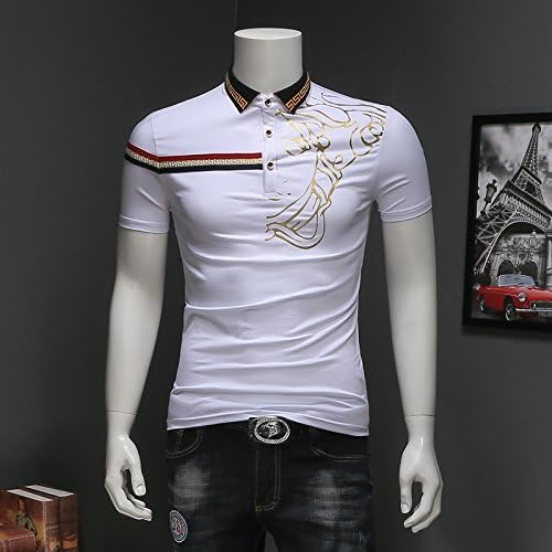 NING456 Summer/Male / / / / British Short Sleeved T-Shirt Embroidery/Printing / / / Half Sleeve Lapel Code
