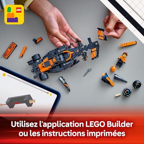 Speed Champions Voiture F1 McLaren Team MCL38 - Jeu de Construction avec véhicule de Course - Minifigurine Collector de Pilote de Formule 1 - Maquette pour garçons et Filles dès 10 Ans 77251