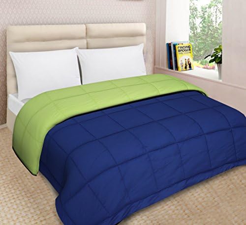 JANIS Double Bed Comforter Microfiber Reversible AC Comforter for Home Bedroom | King Size | 90" x 100" (Blue/Green, King)