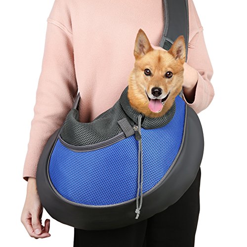 Pet Carrier, Hands Free Pet Carrier Shoulder Bag Soft Breathable Mesh Travel Bag with Adjustable