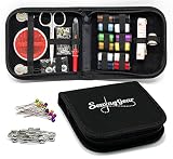 Compact Sewing Kit for Home, Travel, Camping & Emergency. Best Gift for Kids, Girls, Beginners & Adults. Quality Premium Mini Sew Supplies Set. Expansive Case with 100 Extra Pins & Safety Pins