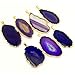 1 Purple Agate Slice Pendant Gold Plated Rock Paradise Exclusive Certificate of Authenticity AM8B7-02