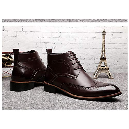 MHB Men's Suede Leather Plain Chukka Boots Ankle Desert Boots Oxfords Shoes 9.5in Dark Brown - Thumbnail 5