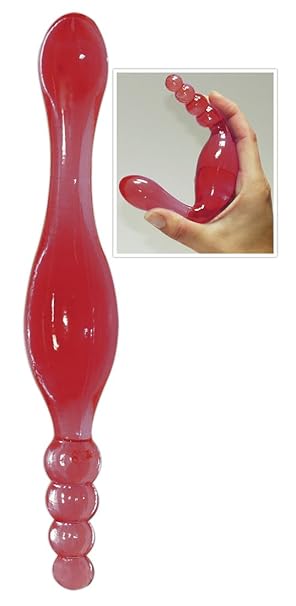 ORION Doppeldildo Galaxia Strawberry - elastischer Dildo in rot für vaginale und anale Höhepunkte, flexible Verwendung des Je