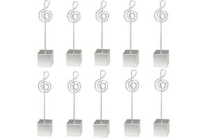 SENOVER 10pcs Music Shape Table Number Holder Name Place Card Holder Memo Clip Holder Standr Pictures Card Paper Menu Clip (Silver)