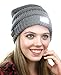 NYFASHION101 LED Hands Free Light Winter Cable Knit Cuff Beanie Hat, Lt Melangie
