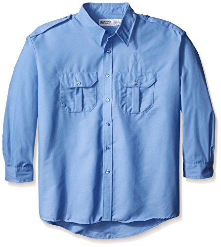Horace Small Men's Big Classic Long Sleeve Security Shirt, Medium Blue, 4X-Large/Tall