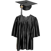 Happy Graduates Shiny Child Graduation Cap, Gown, Tassel and 2026 Charm Set, Kindergarten Graduation and Kids Preschool