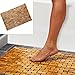 Precision Works Luxurious Bamboo Bath Mat for Shower, Bath, Spa Or Sauna 27x19 Large