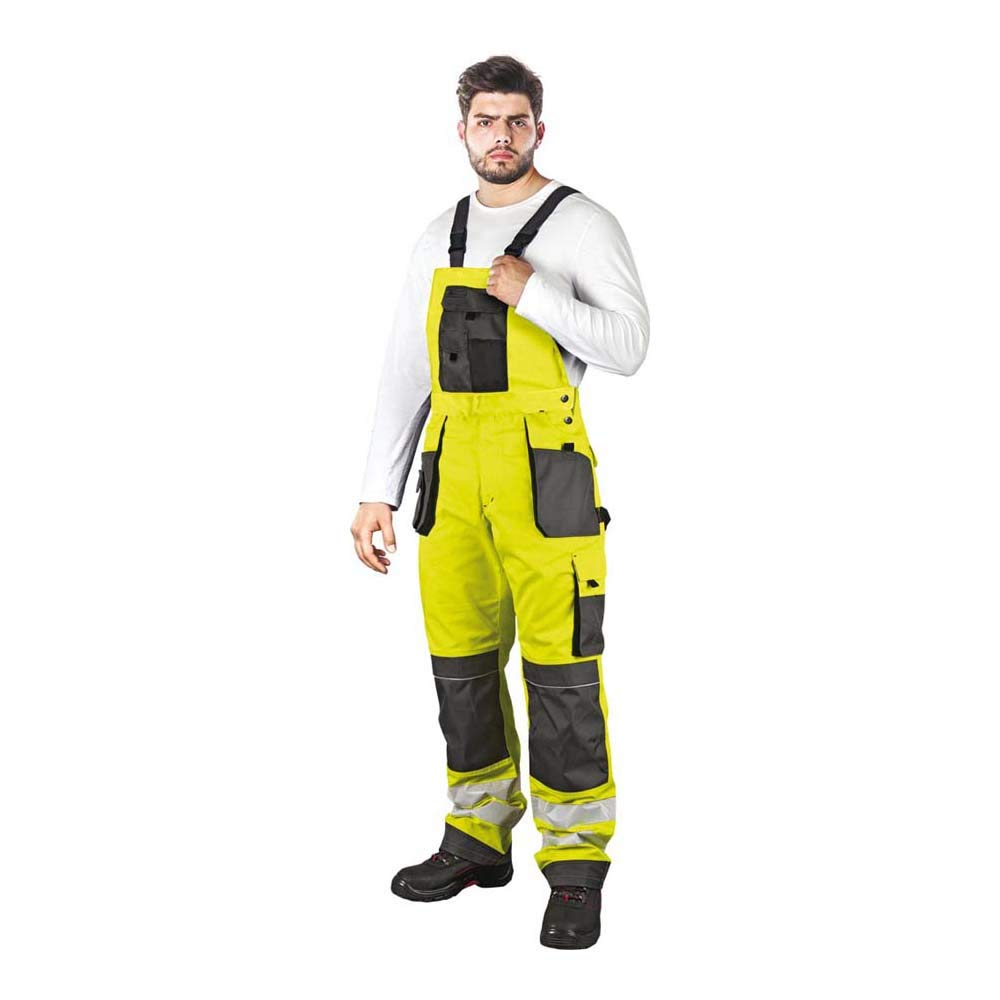 Leber&Hollman LH-FMNX-B_YSB48 Formen Protective Bib-Pants, Yellow-Grey-Black, 48 Size